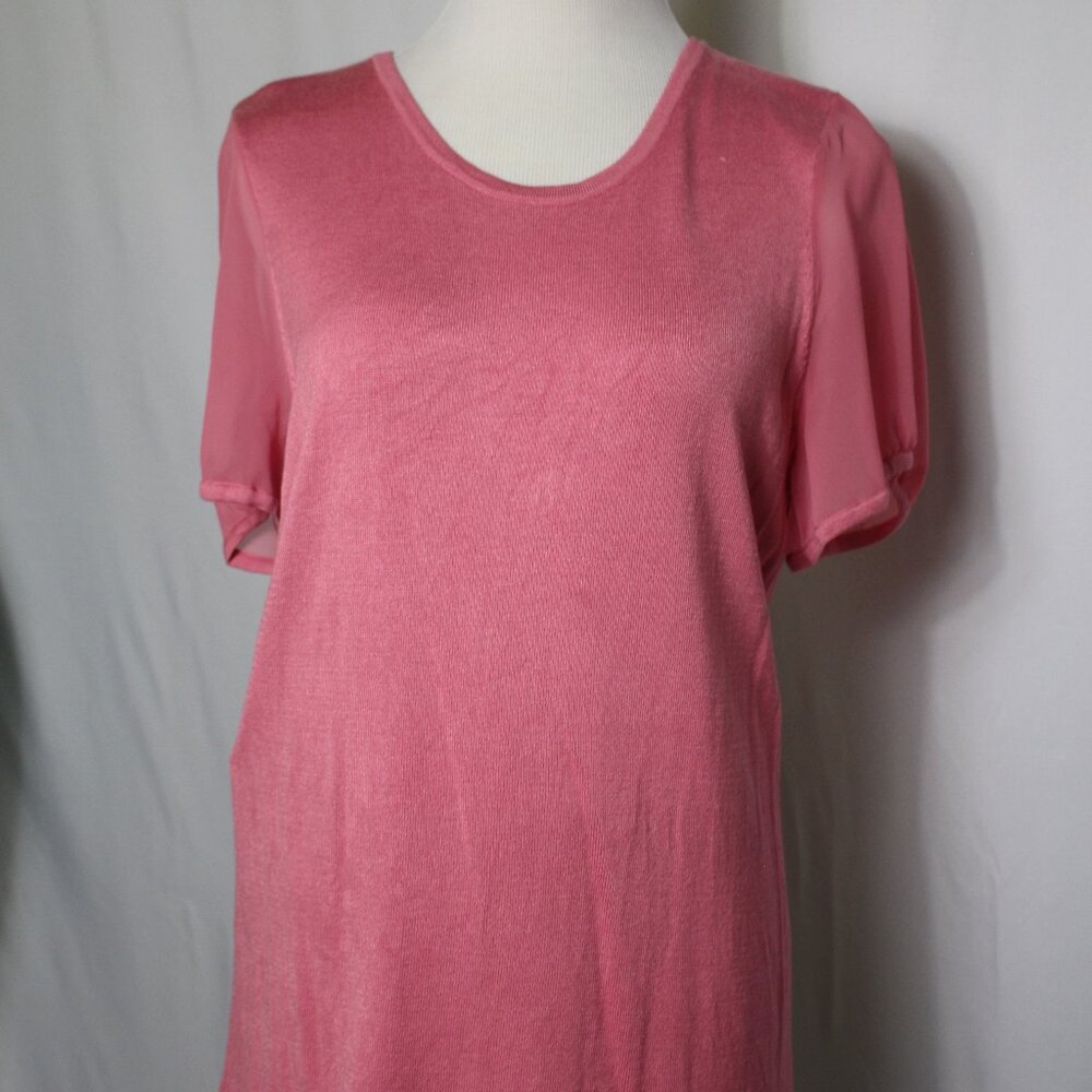 White House Black Market Short Sleeved Pink Top Women's XL